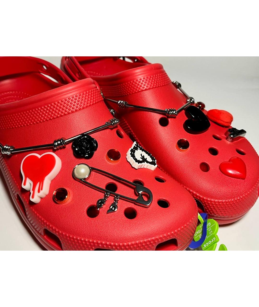 CROCS Красные резиновые шлепанцы, фото 7