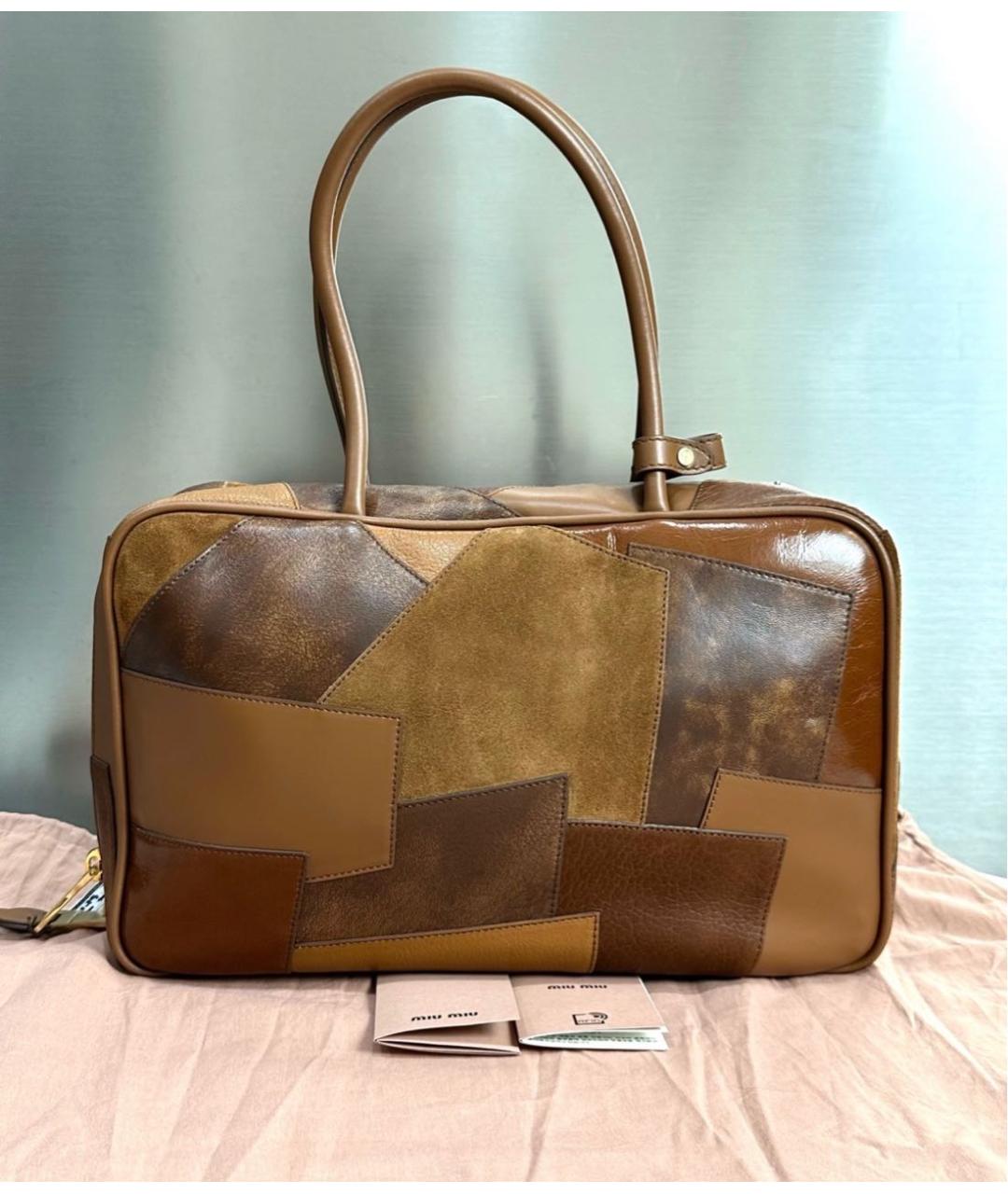 MIU MIU Коричневая кожаная сумка через плечо, фото 8