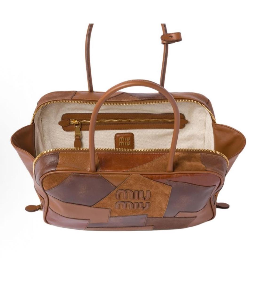 MIU MIU Коричневая кожаная сумка через плечо, фото 4