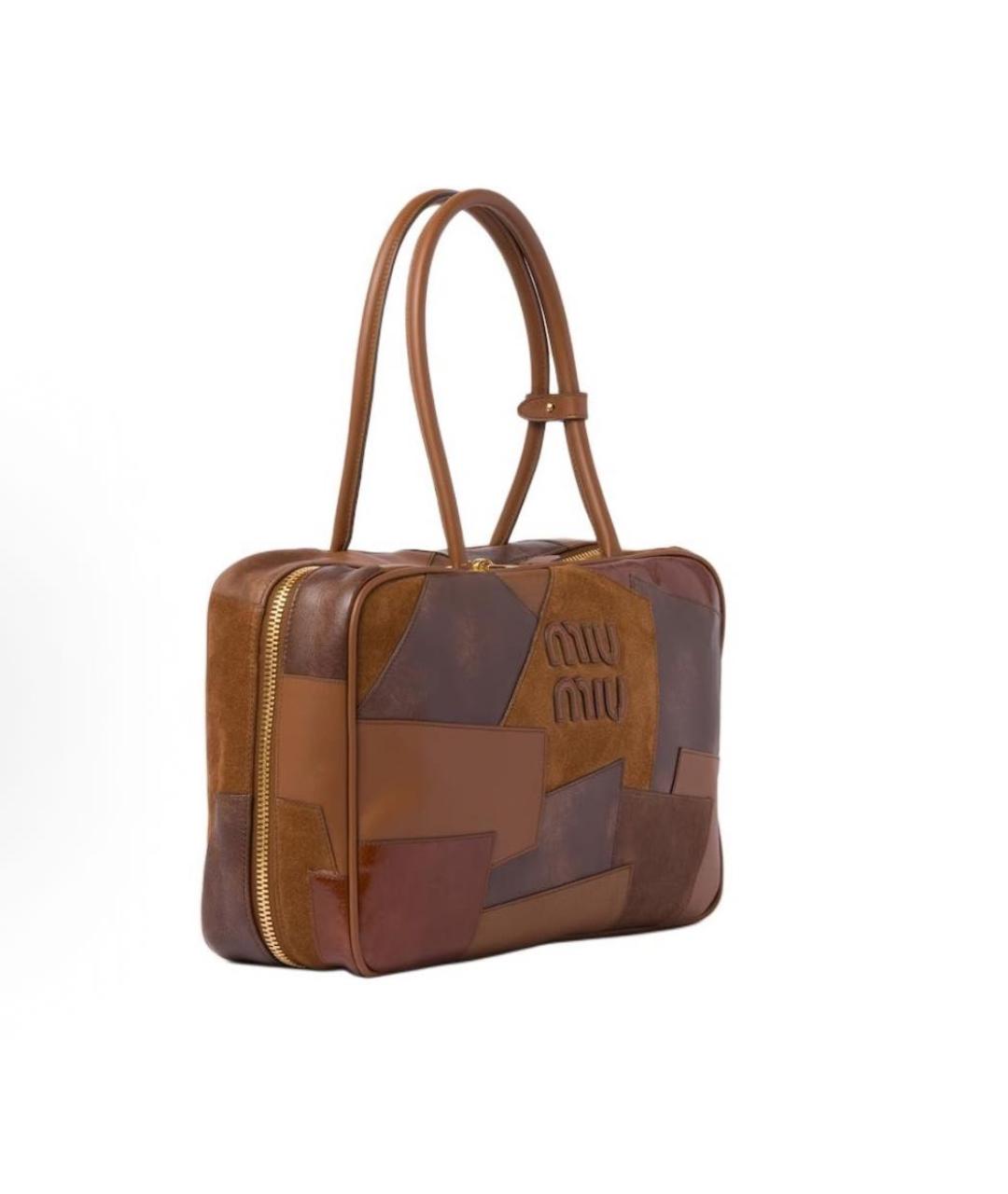 MIU MIU Коричневая кожаная сумка через плечо, фото 2