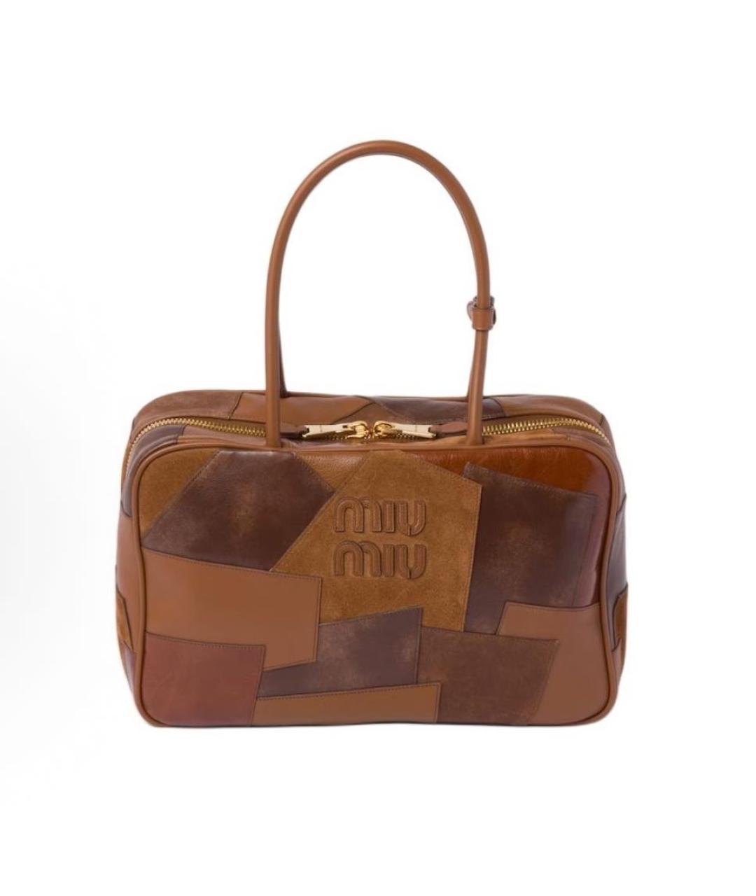 MIU MIU Коричневая кожаная сумка через плечо, фото 9