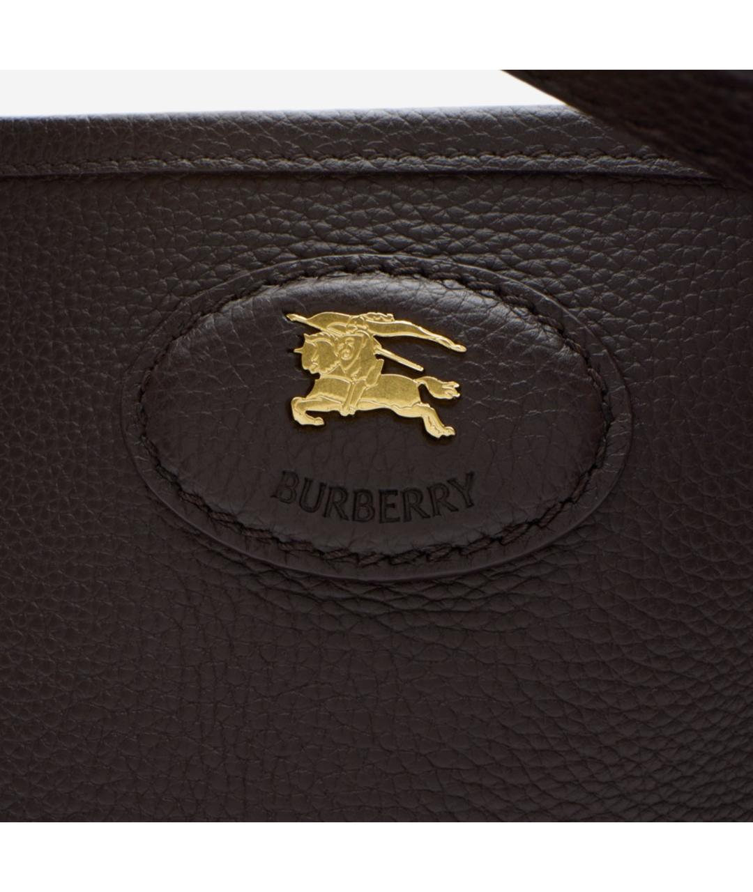 BURBERRY Коричневая кожаная сумка тоут, фото 5