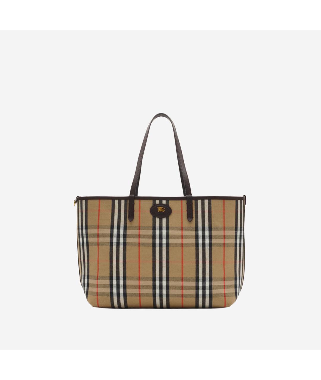 BURBERRY Коричневая кожаная сумка тоут, фото 2