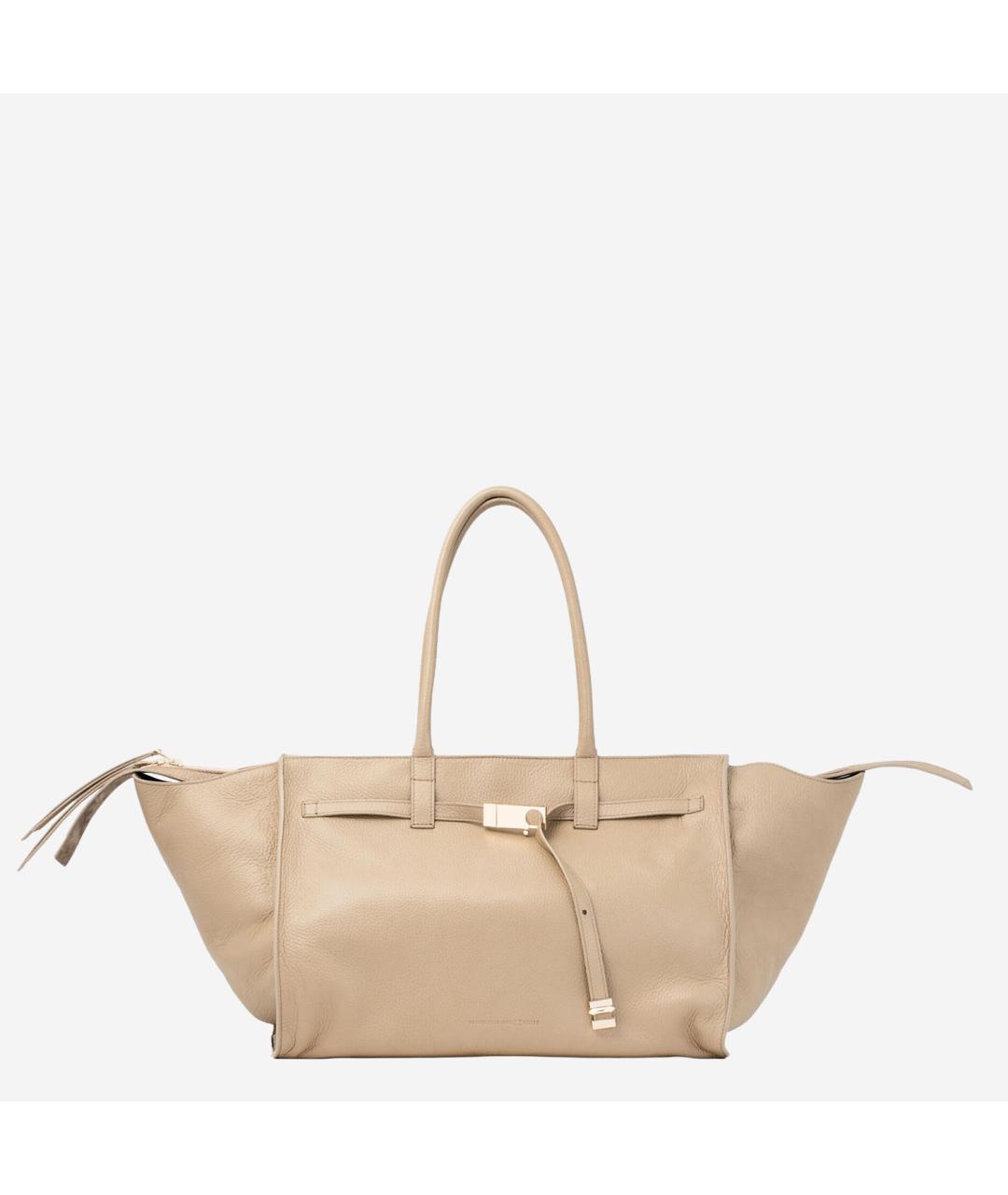 BENEDETTA BRUZZICHES Бежевая кожаная сумка тоут, фото 5