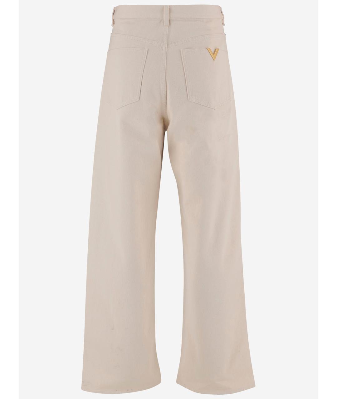 VALENTINO Бежевые хлопковые прямые джинсы, фото 2
