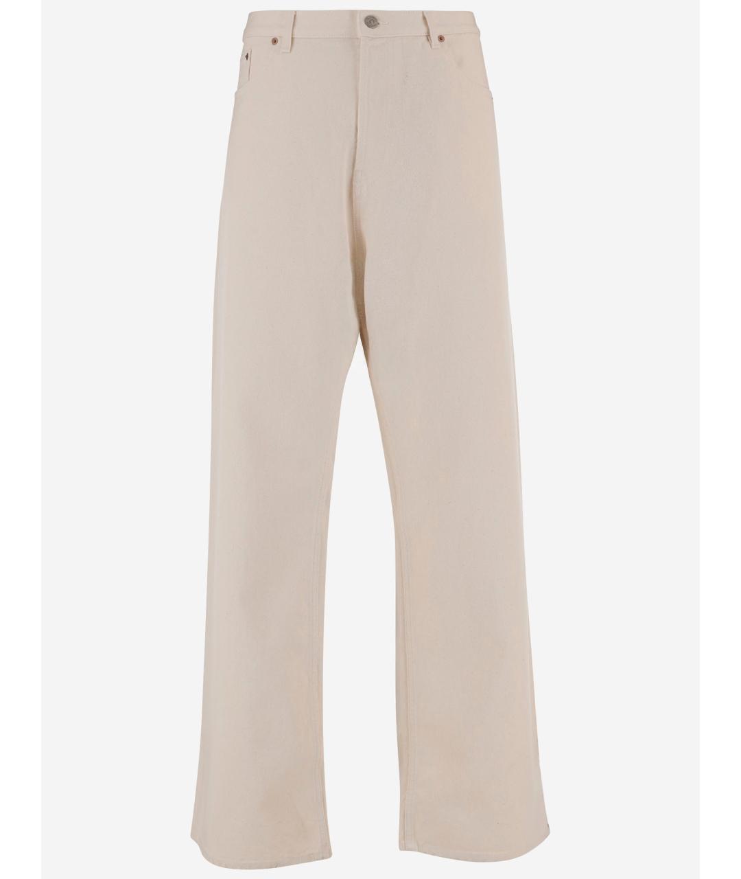 VALENTINO Бежевые хлопковые прямые джинсы, фото 4