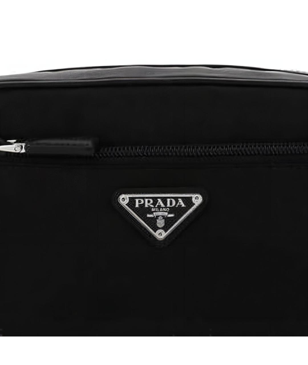 PRADA Черная синтетическая барсетка, фото 5