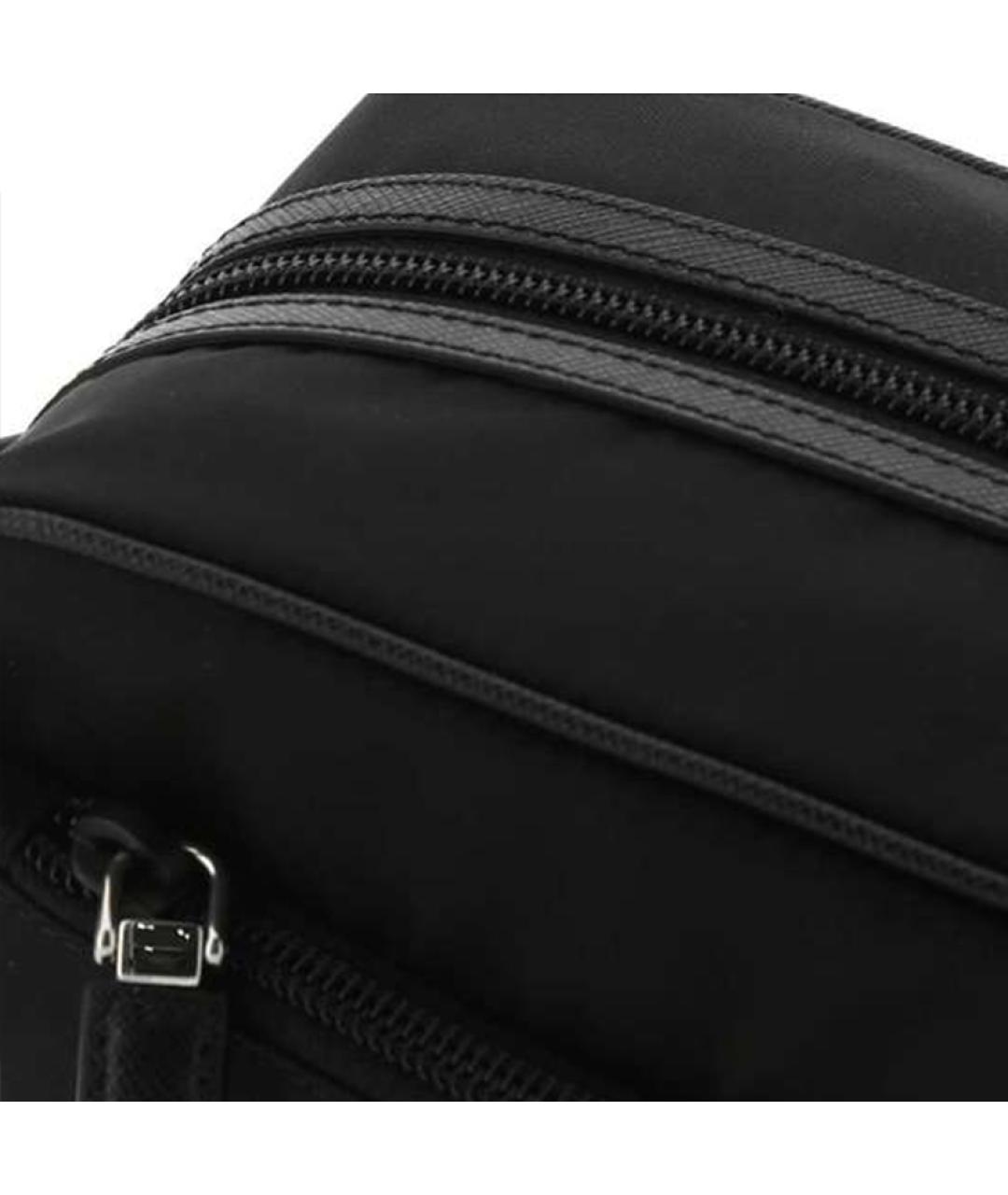 PRADA Черная синтетическая барсетка, фото 4