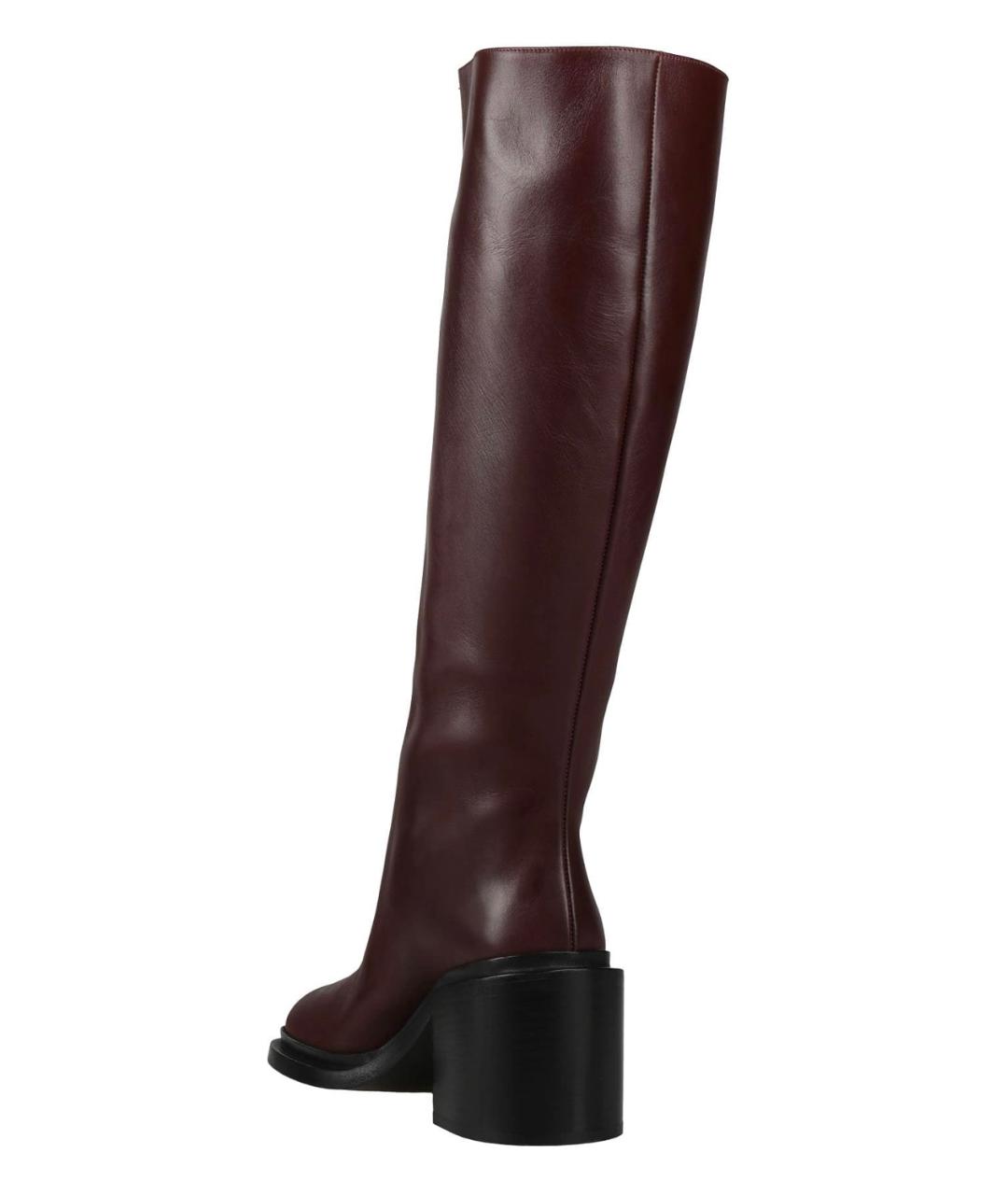 JIL SANDER Коричневые кожаные сапоги, фото 4