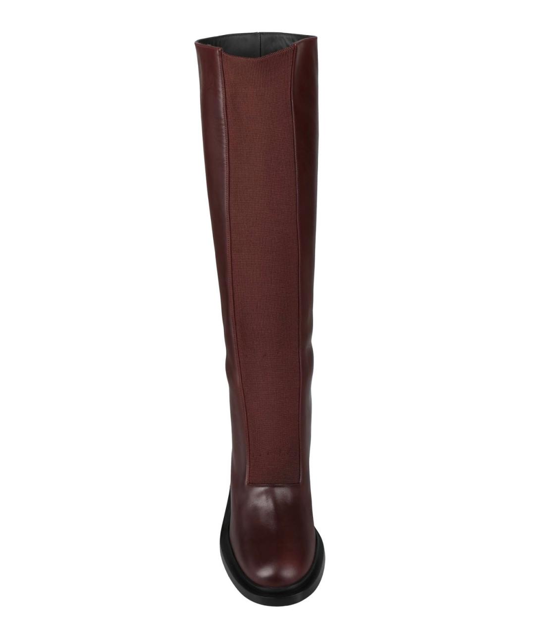 JIL SANDER Коричневые кожаные сапоги, фото 3