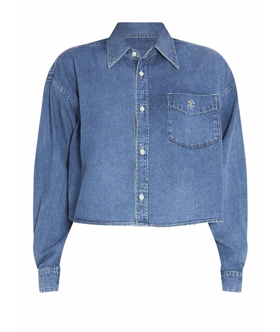 CELINE Голубая хлопковая рубашка, фото 1