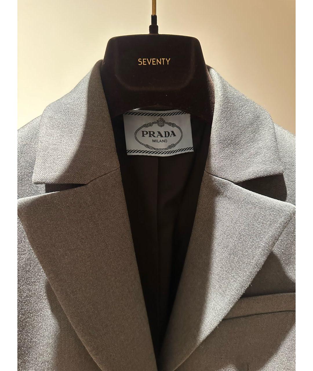PRADA Антрацитовый шерстяной жакет/пиджак, фото 3
