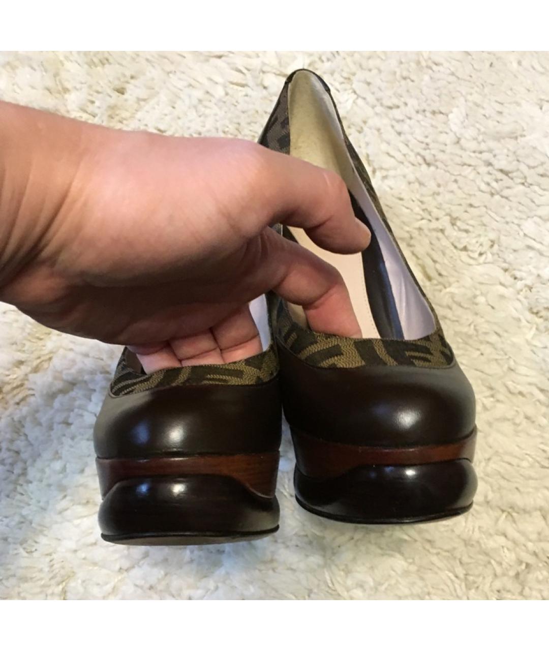 FENDI Коричневые кожаные туфли, фото 7