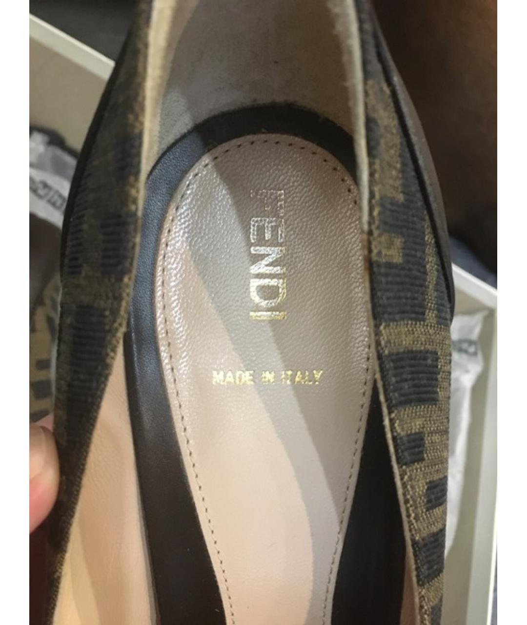 FENDI Коричневые кожаные туфли, фото 3