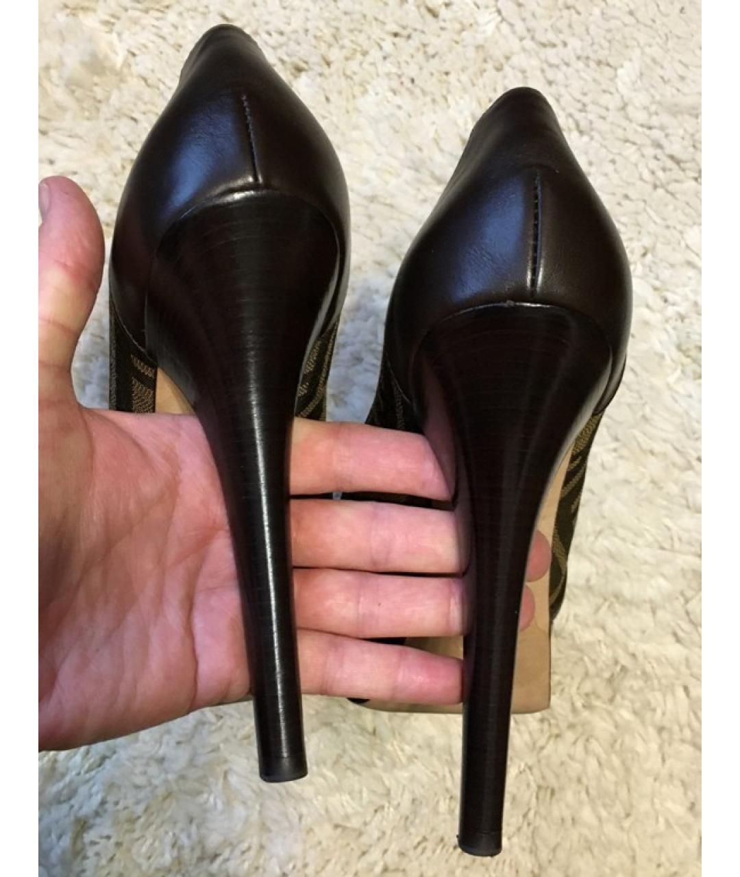 FENDI Коричневые кожаные туфли, фото 4