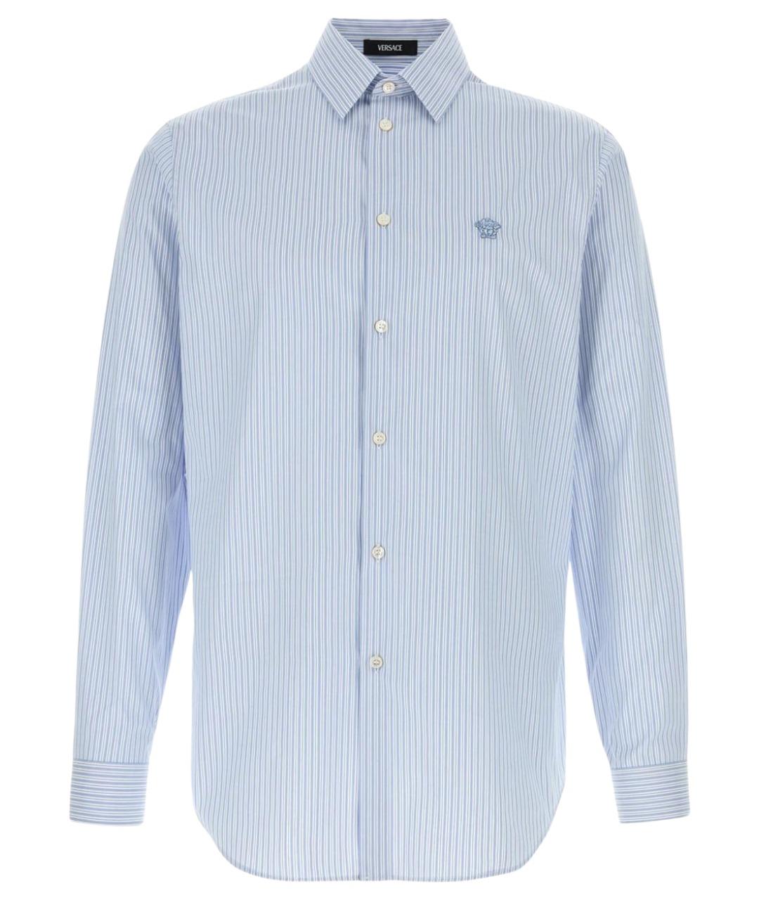 VERSACE Голубая хлопковая кэжуал рубашка, фото 1