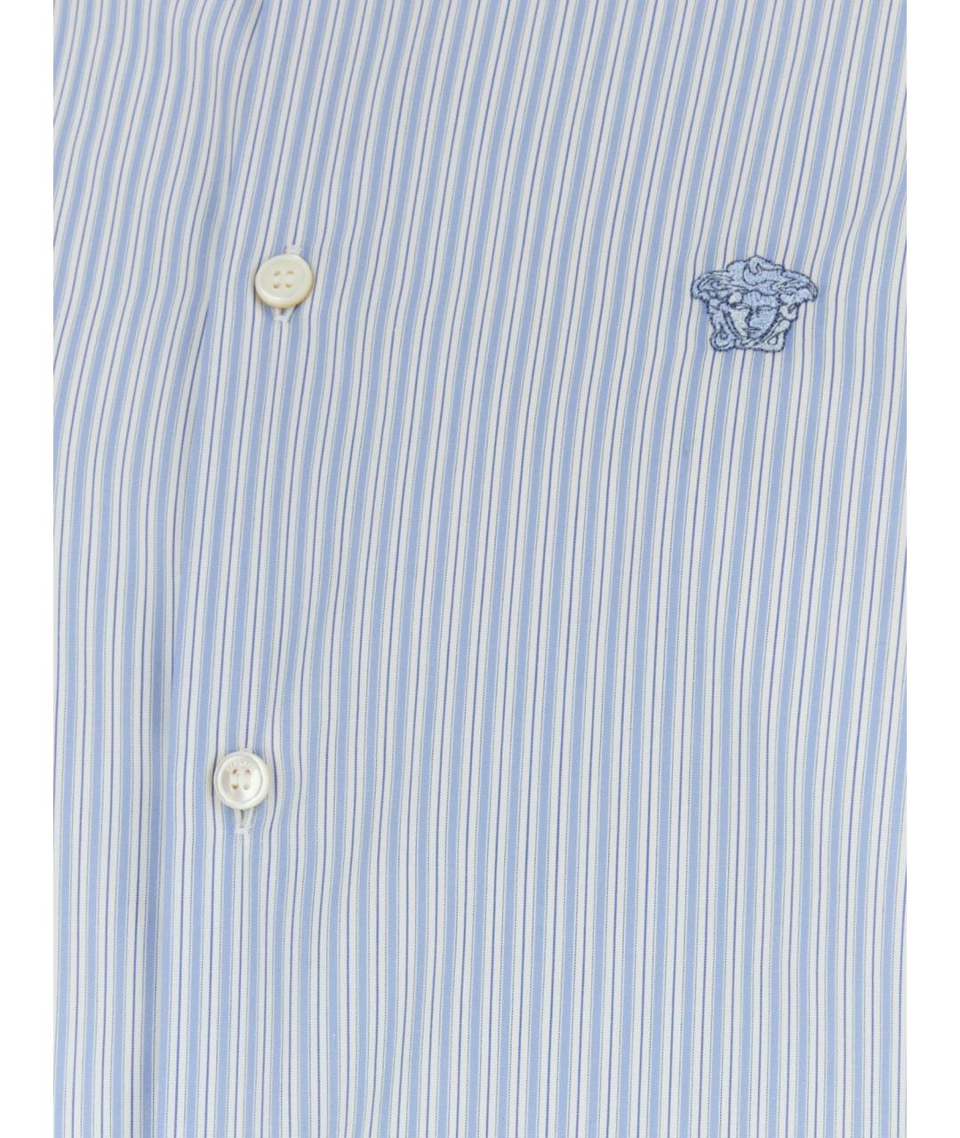 VERSACE Голубая хлопковая кэжуал рубашка, фото 3
