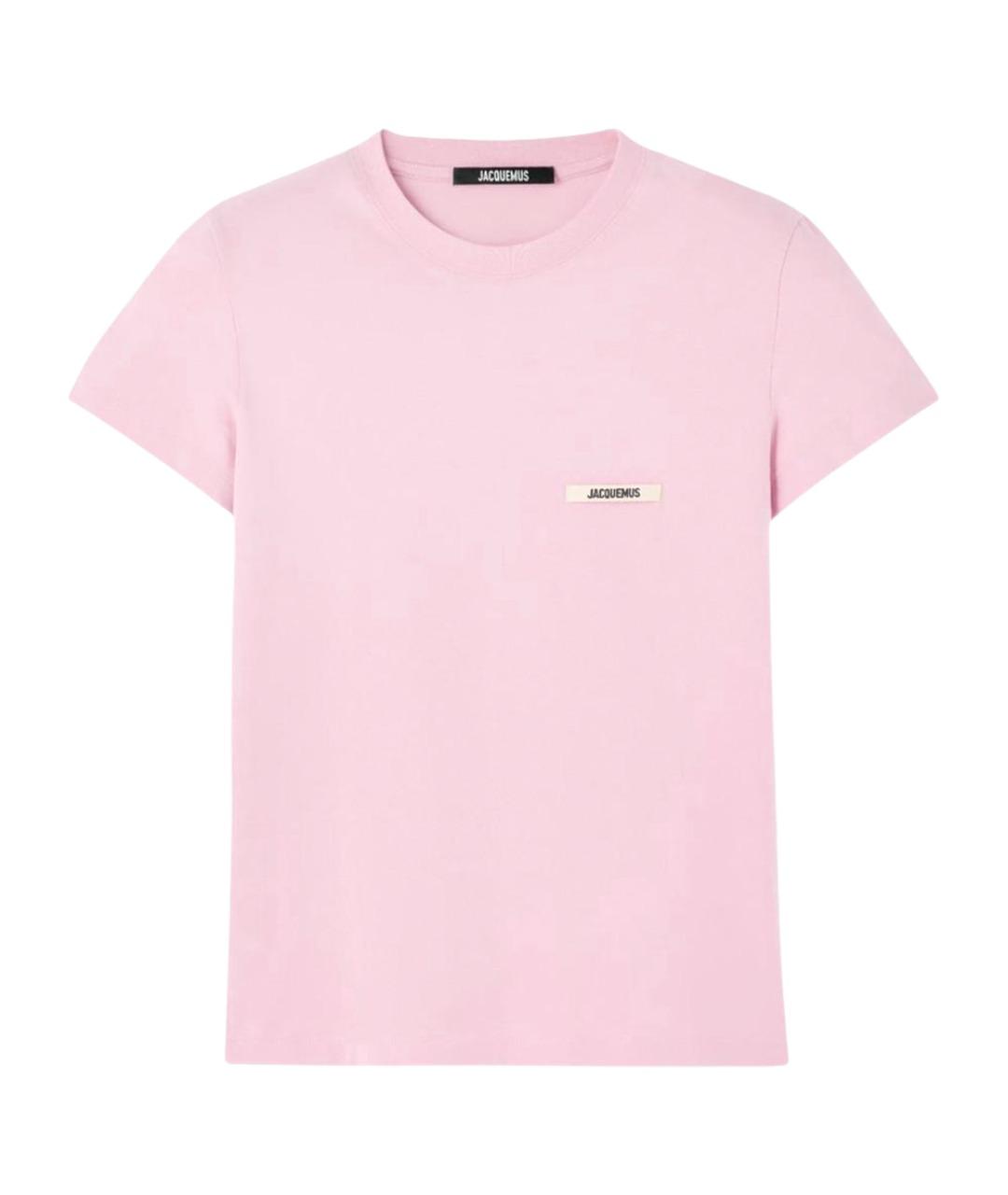 JACQUEMUS Розовая хлопковая футболка, фото 1