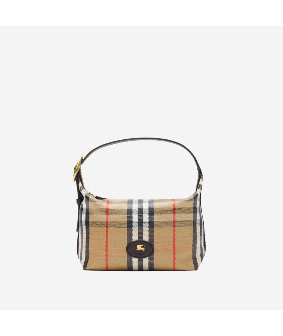 BURBERRY Бежевая хлопковая сумка с короткими ручками, фото 2