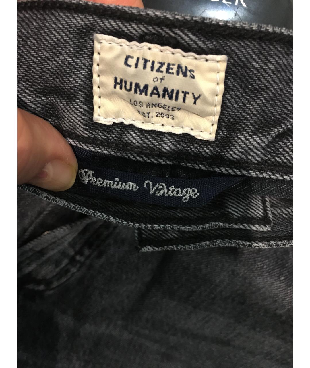 Citizien Of Humanity Серые хлопковые прямые джинсы, фото 3