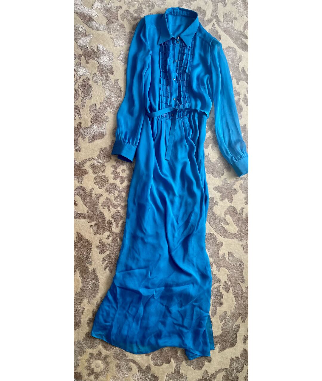JOHN RICHMOND Голубое шелковое платье, фото 3