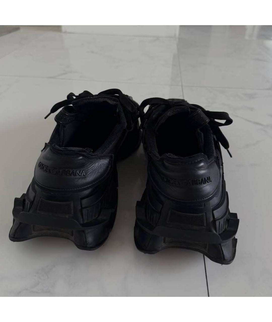 DOLCE&GABBANA Черные текстильные низкие кроссовки / кеды, фото 4
