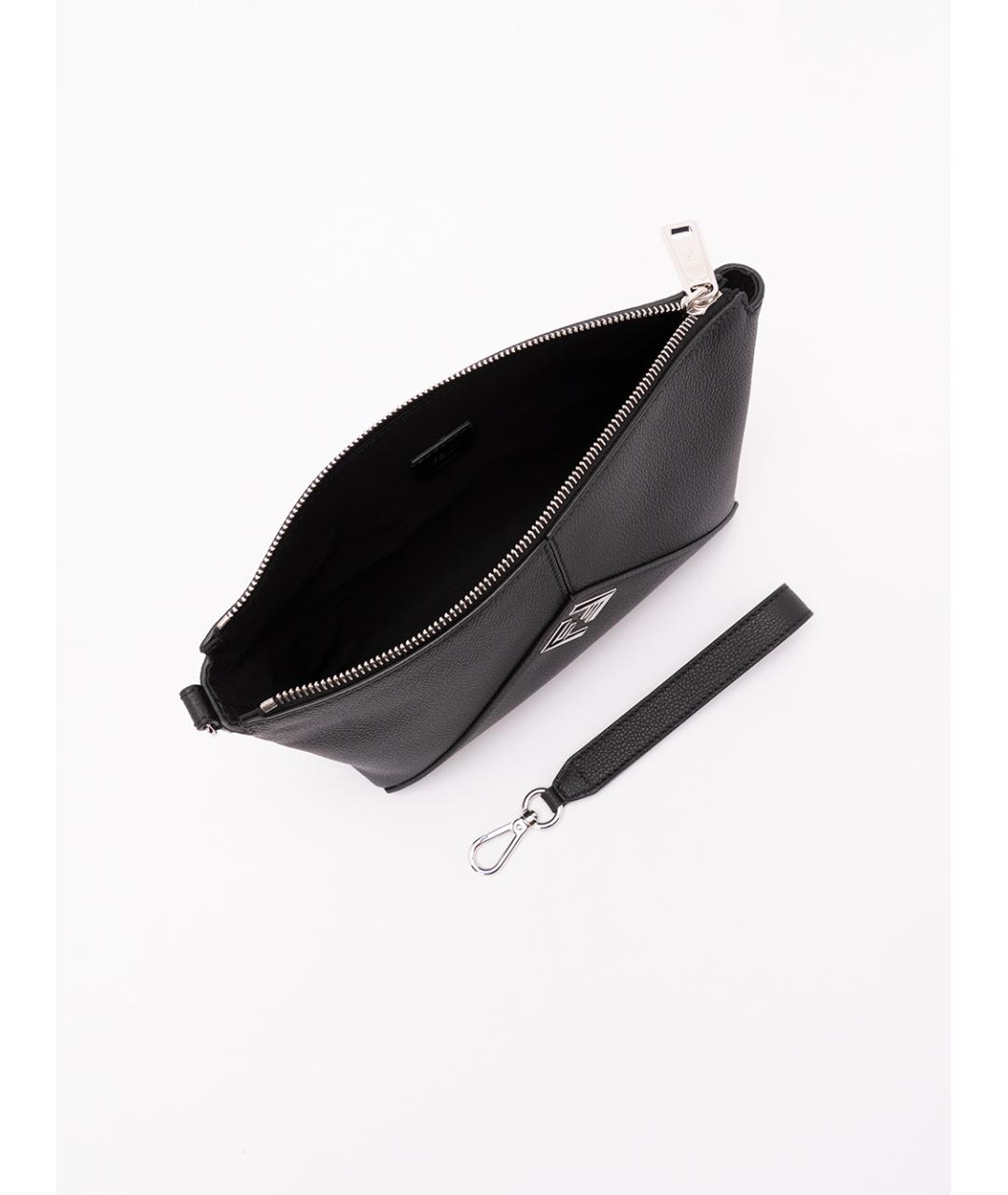 FENDI Черная кожаная барсетка, фото 5