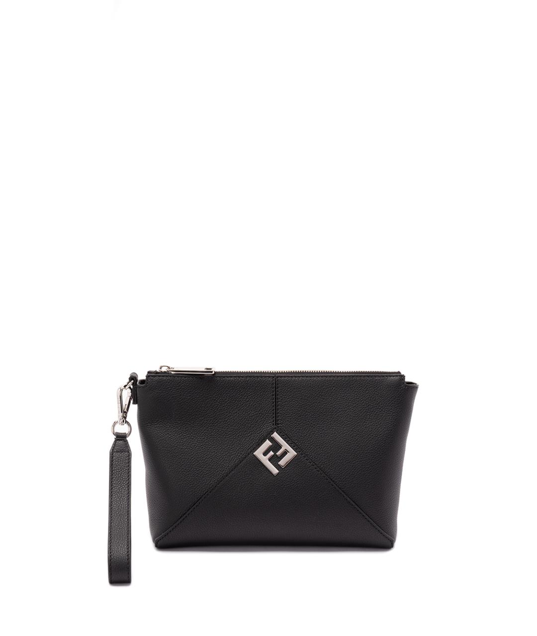 FENDI Черная кожаная барсетка, фото 1