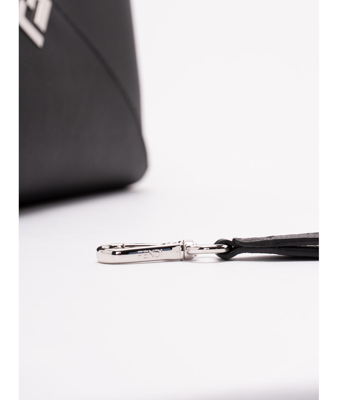 FENDI Черная кожаная барсетка, фото 4