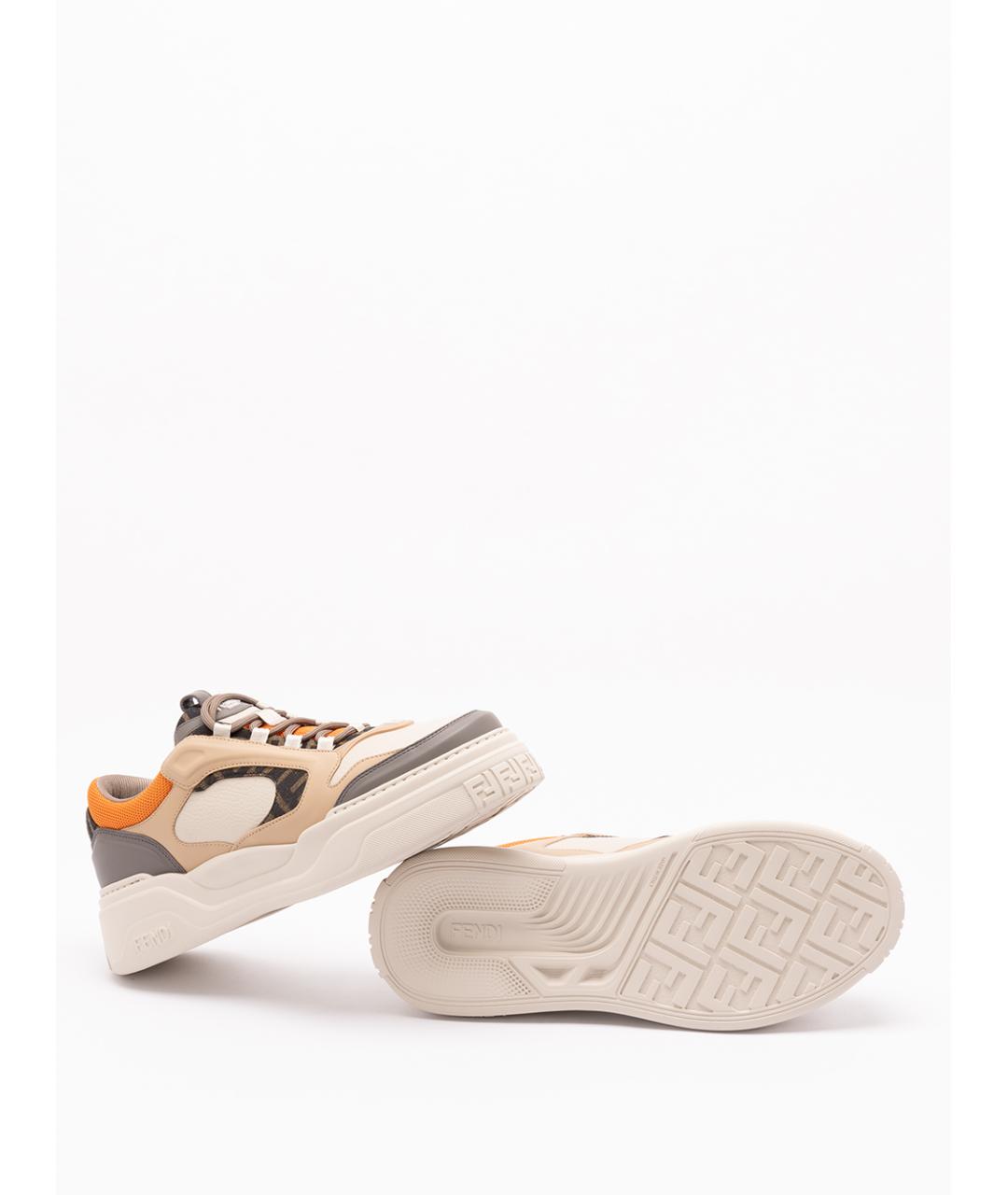 FENDI Мульти кожаные низкие кроссовки / кеды, фото 4