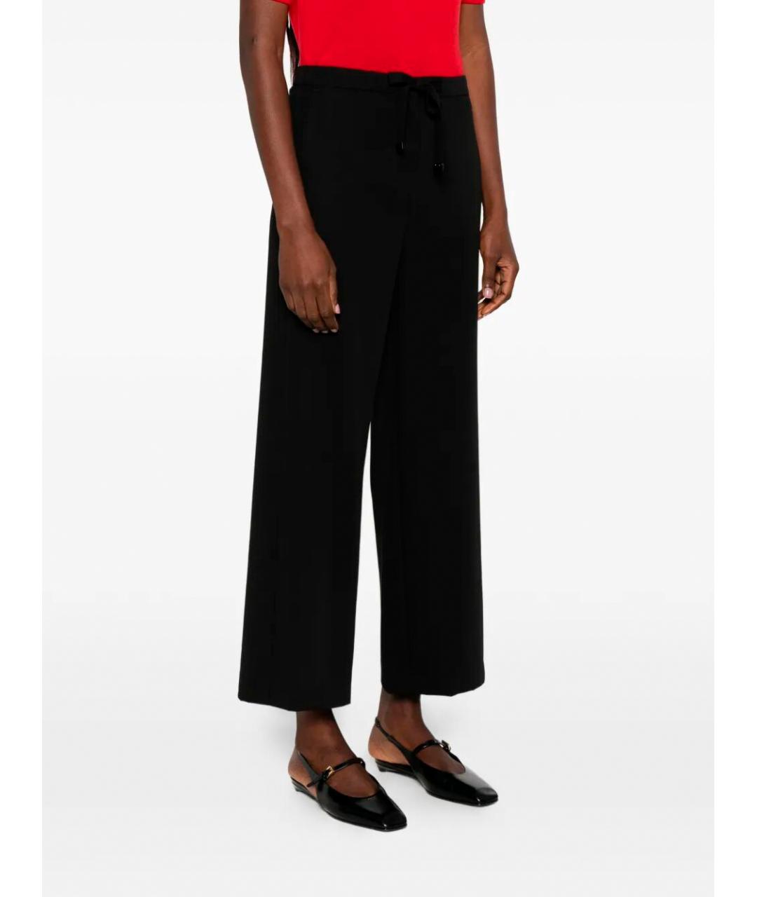 MAX MARA Черные шерстяные брюки широкие, фото 4