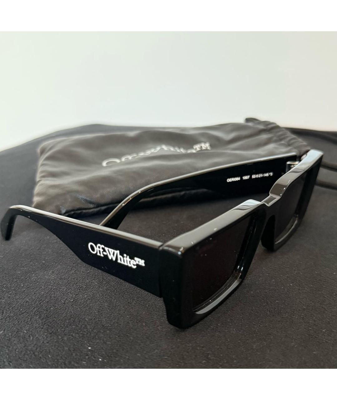 OFF-WHITE Черные пластиковые солнцезащитные очки, фото 4