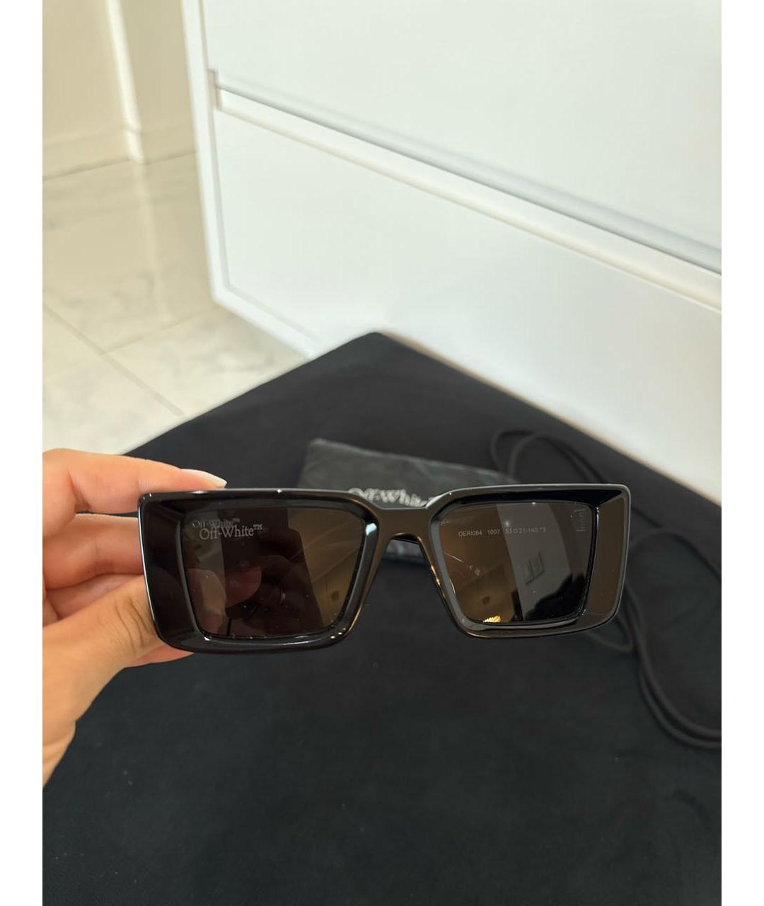 OFF-WHITE Черные пластиковые солнцезащитные очки, фото 6