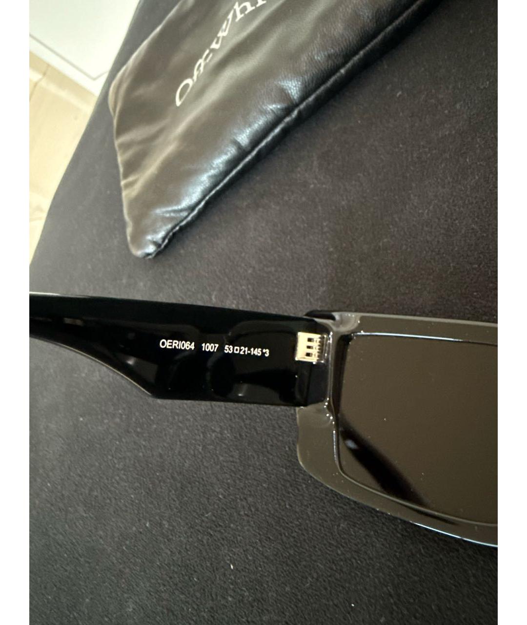 OFF-WHITE Черные пластиковые солнцезащитные очки, фото 3