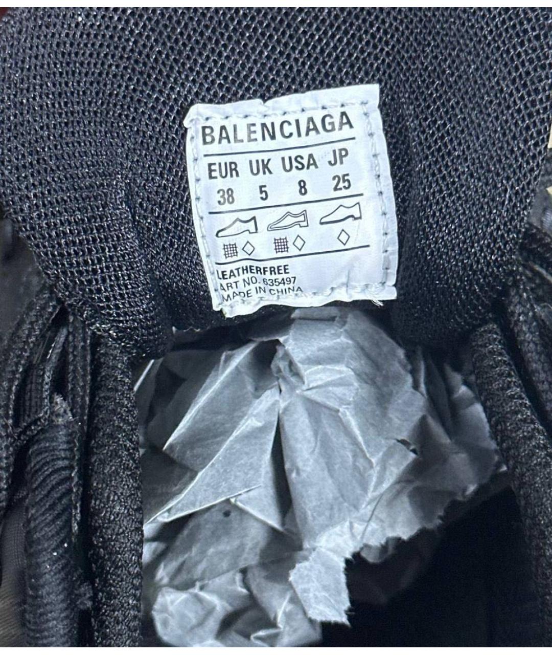 BALENCIAGA Черные текстильные кроссовки, фото 6