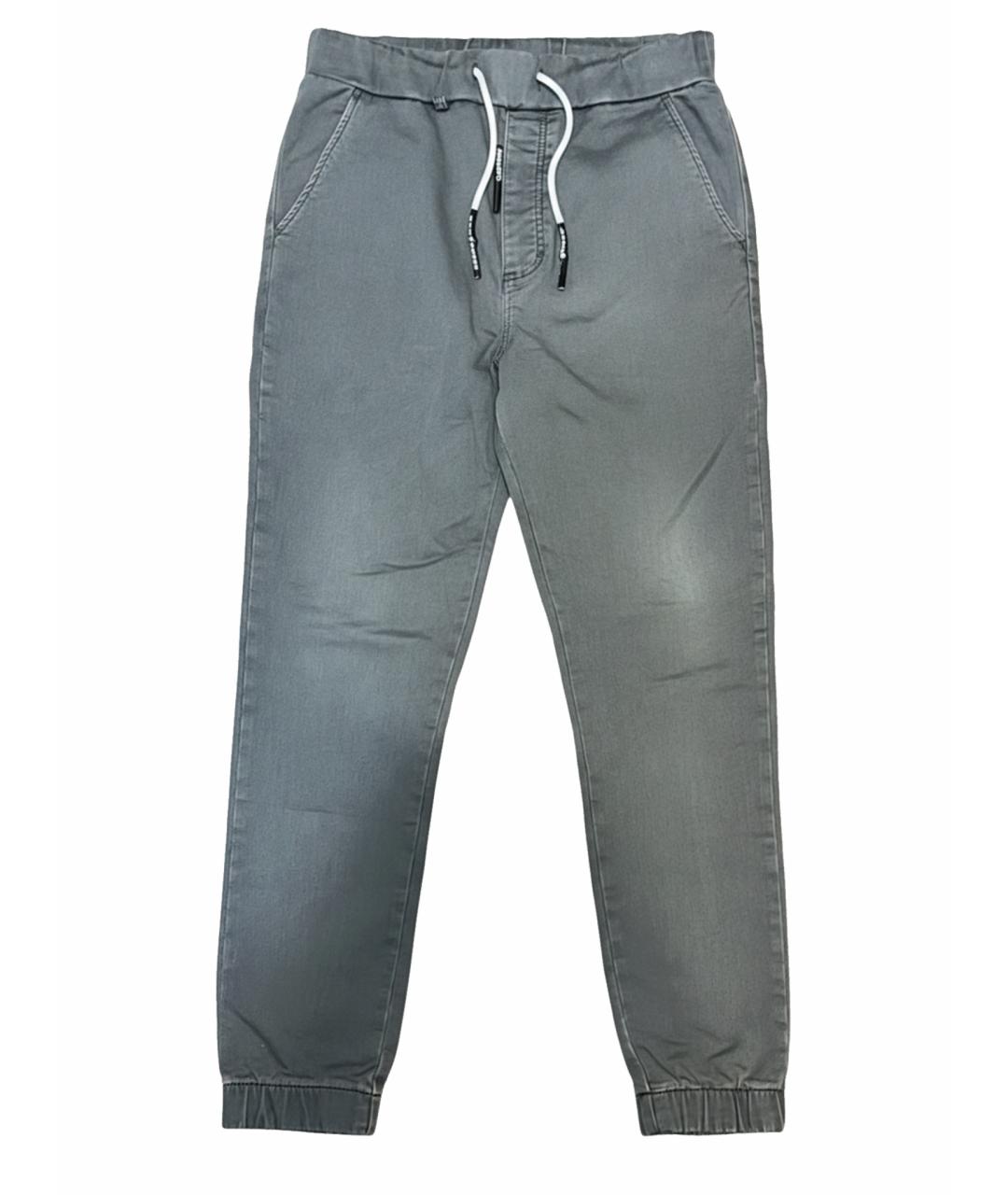 DSQUARED2 Серые хлопко-эластановые повседневные брюки, фото 8