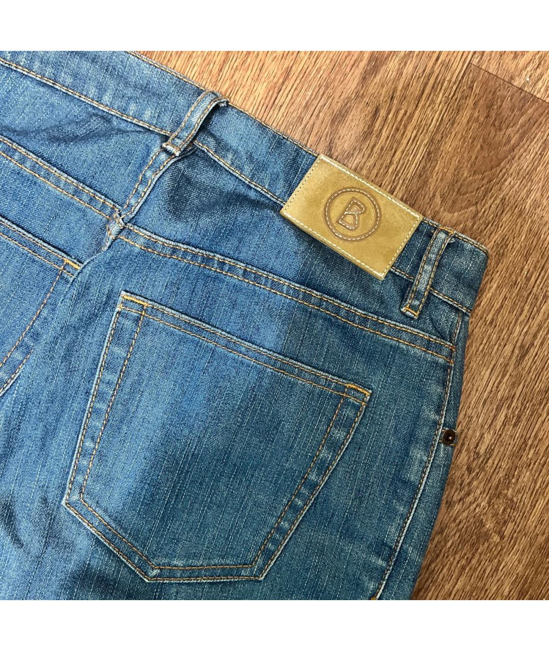 BOGNER Синие хлопко-полиэстеровые прямые джинсы, фото 8