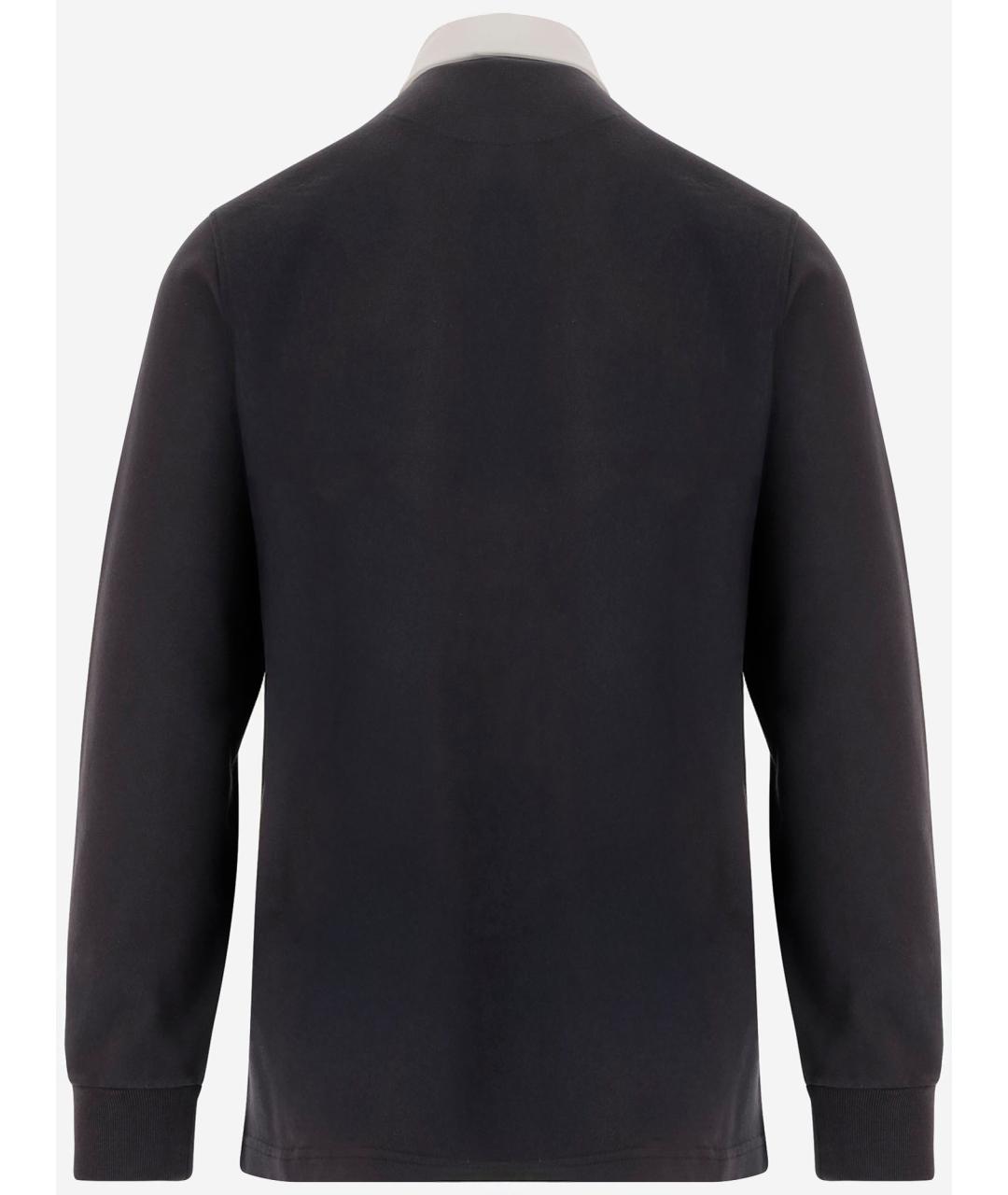 J.W.ANDERSON Черное хлопковое поло с длинным рукавом, фото 2