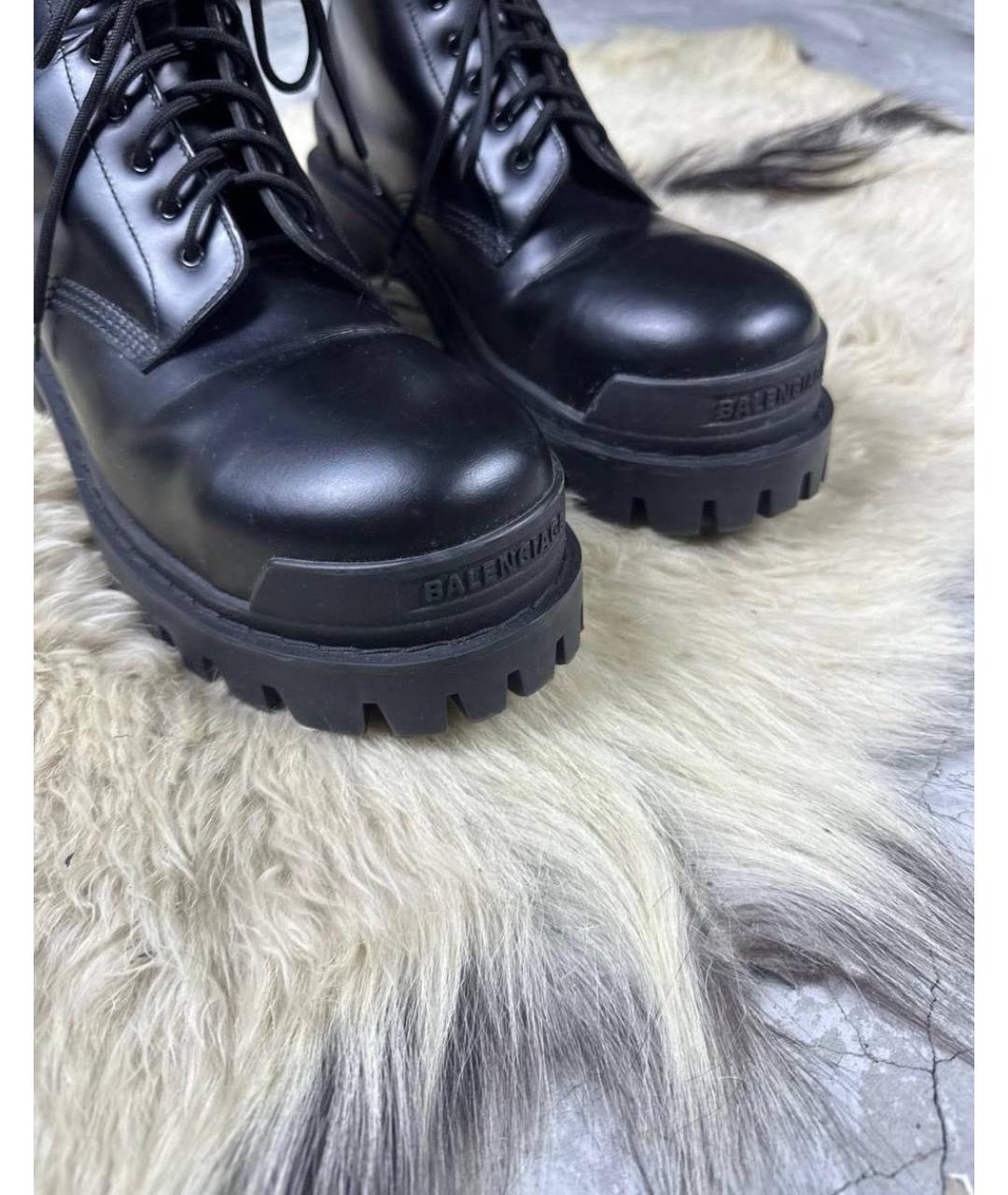 BALENCIAGA Черные кожаные высокие ботинки, фото 4
