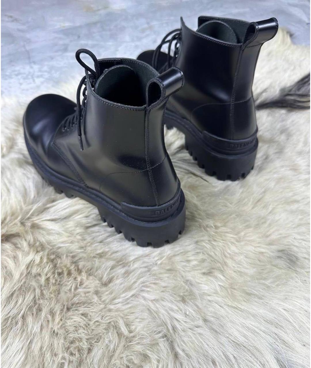 BALENCIAGA Черные кожаные высокие ботинки, фото 5