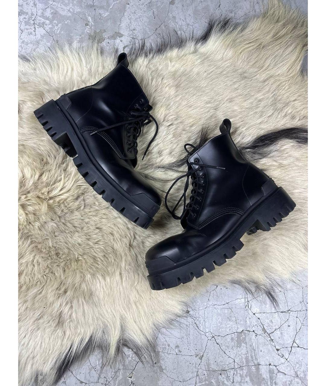 BALENCIAGA Черные кожаные высокие ботинки, фото 8