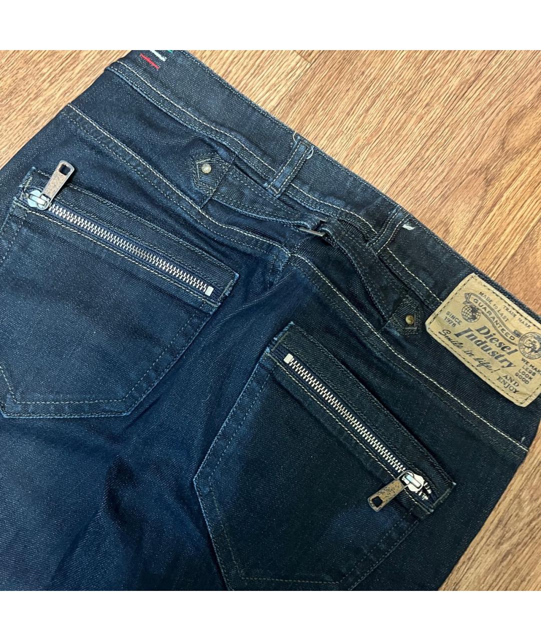 DIESEL Темно-синие хлопко-эластановые джинсы слим, фото 6