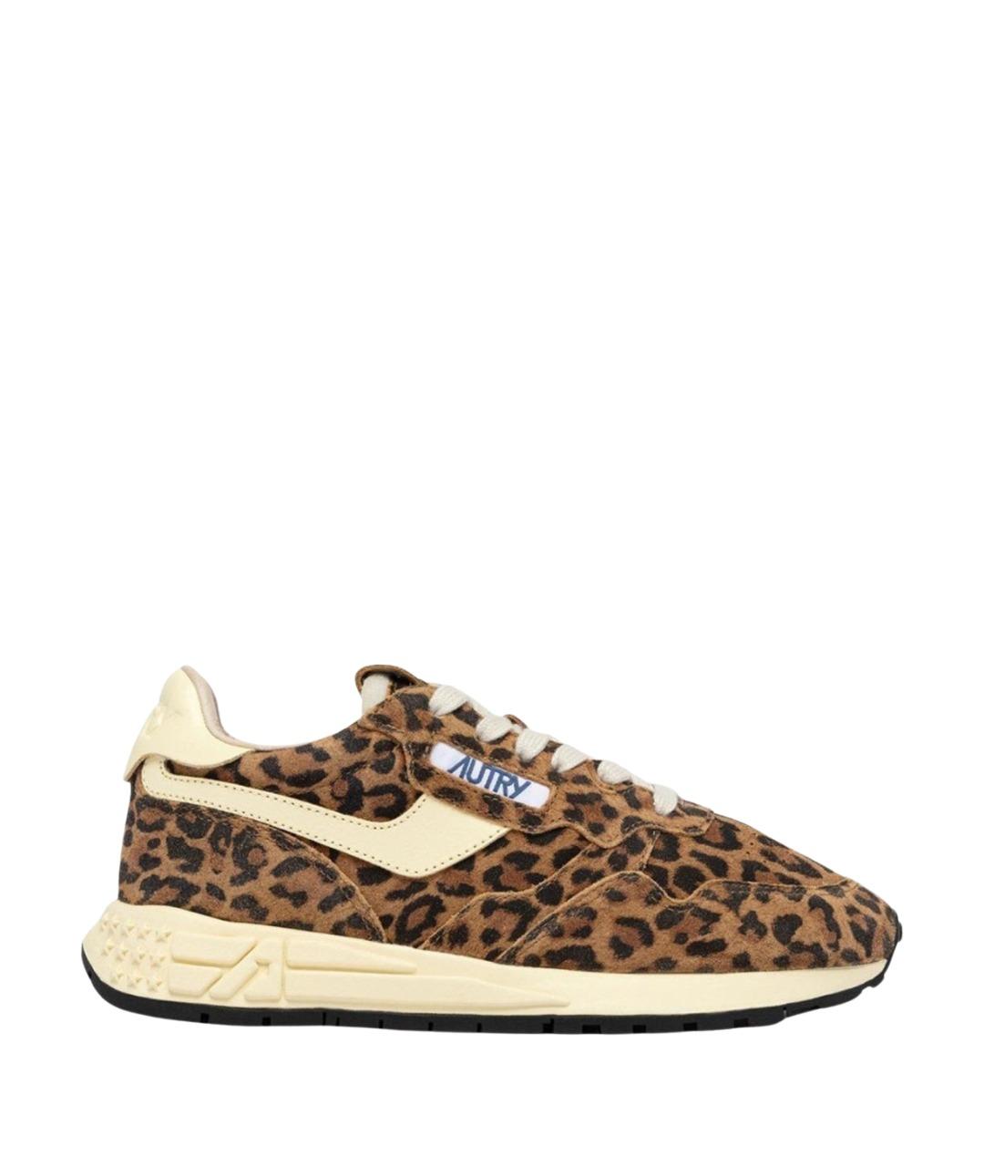 AUTRY Коричневые кожаные кроссовки, фото 1