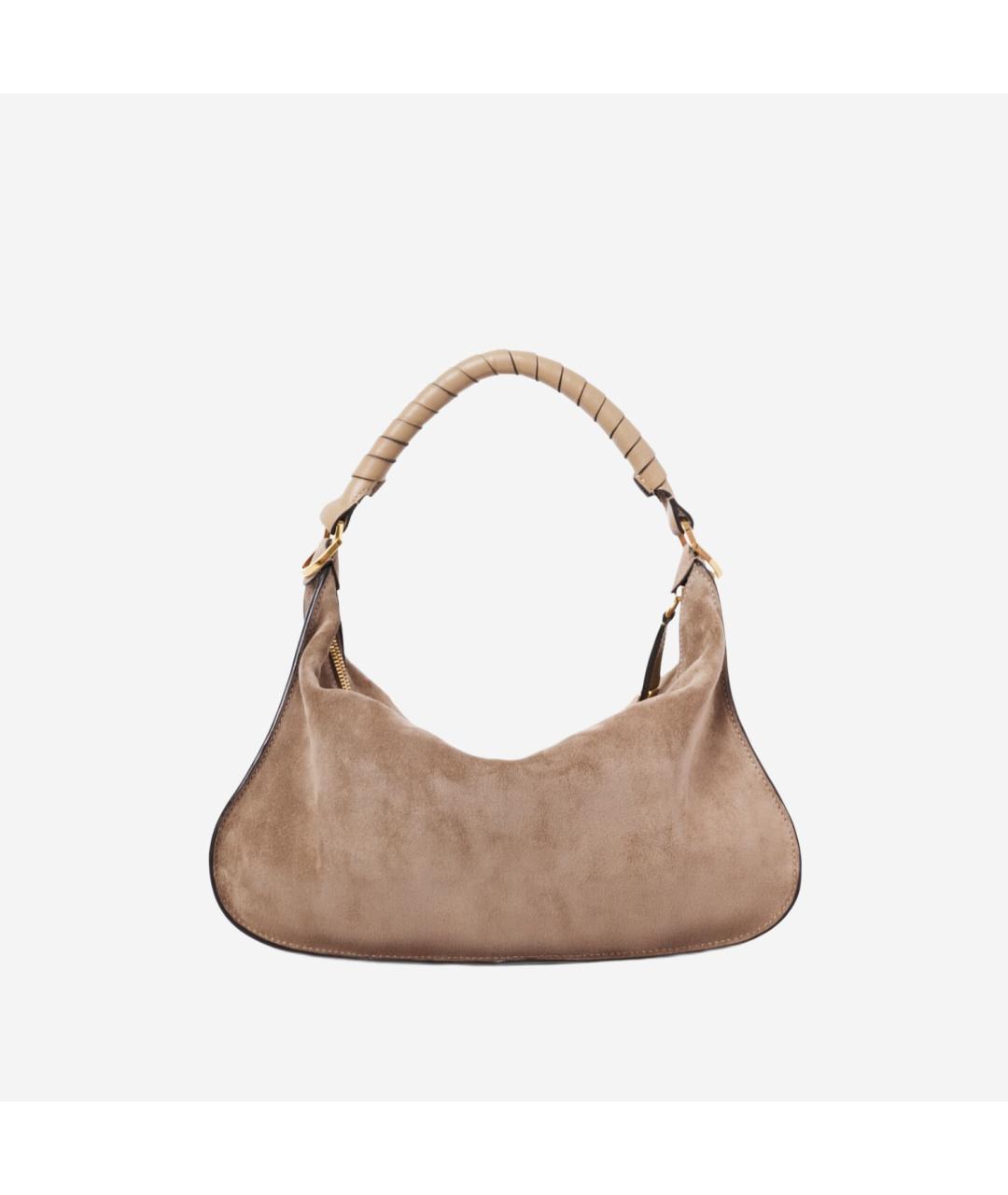 CHLOE Бежевая замшевая сумка через плечо, фото 3
