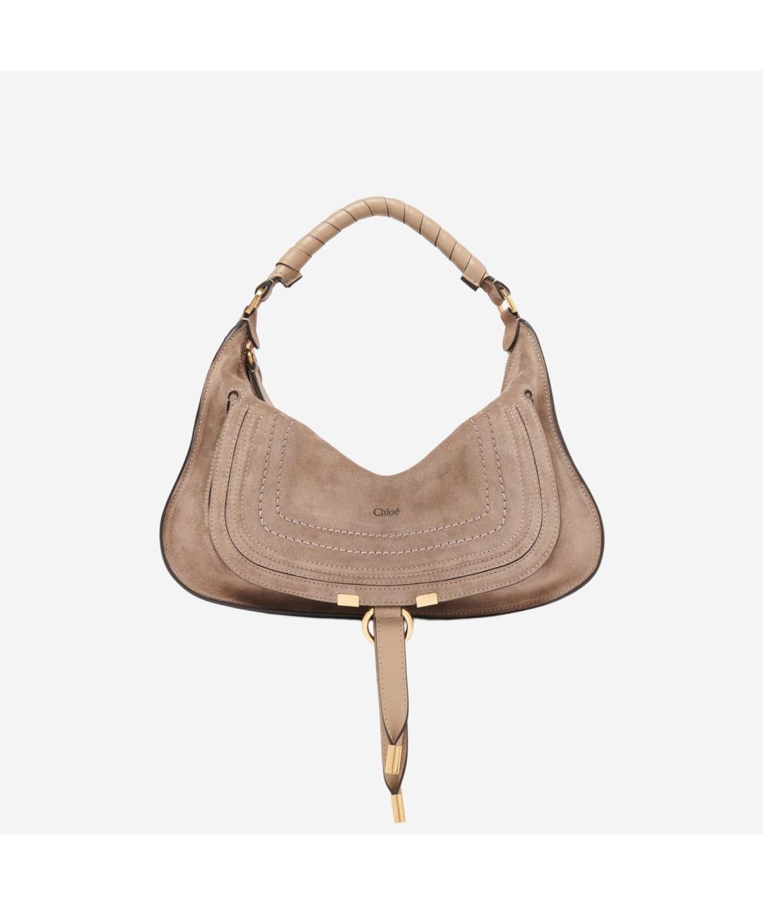 CHLOE Бежевая замшевая сумка через плечо, фото 5