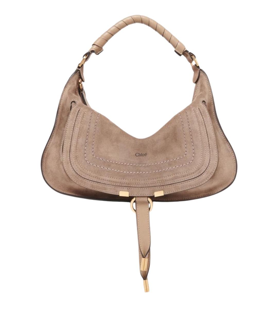 CHLOE Бежевая замшевая сумка через плечо, фото 1