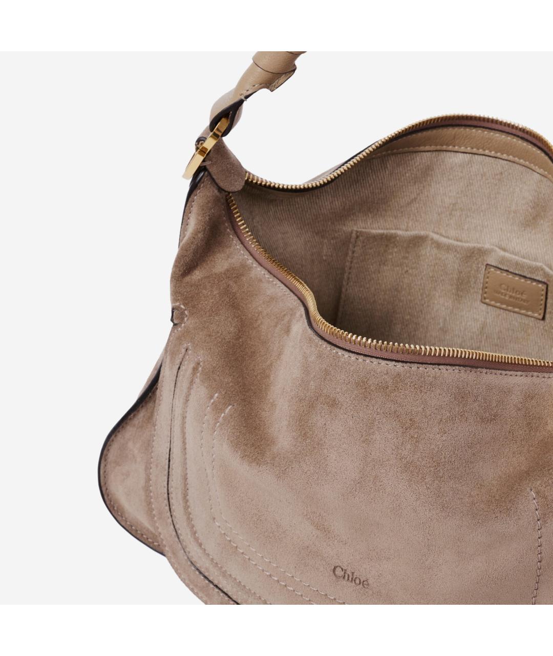 CHLOE Бежевая замшевая сумка через плечо, фото 4
