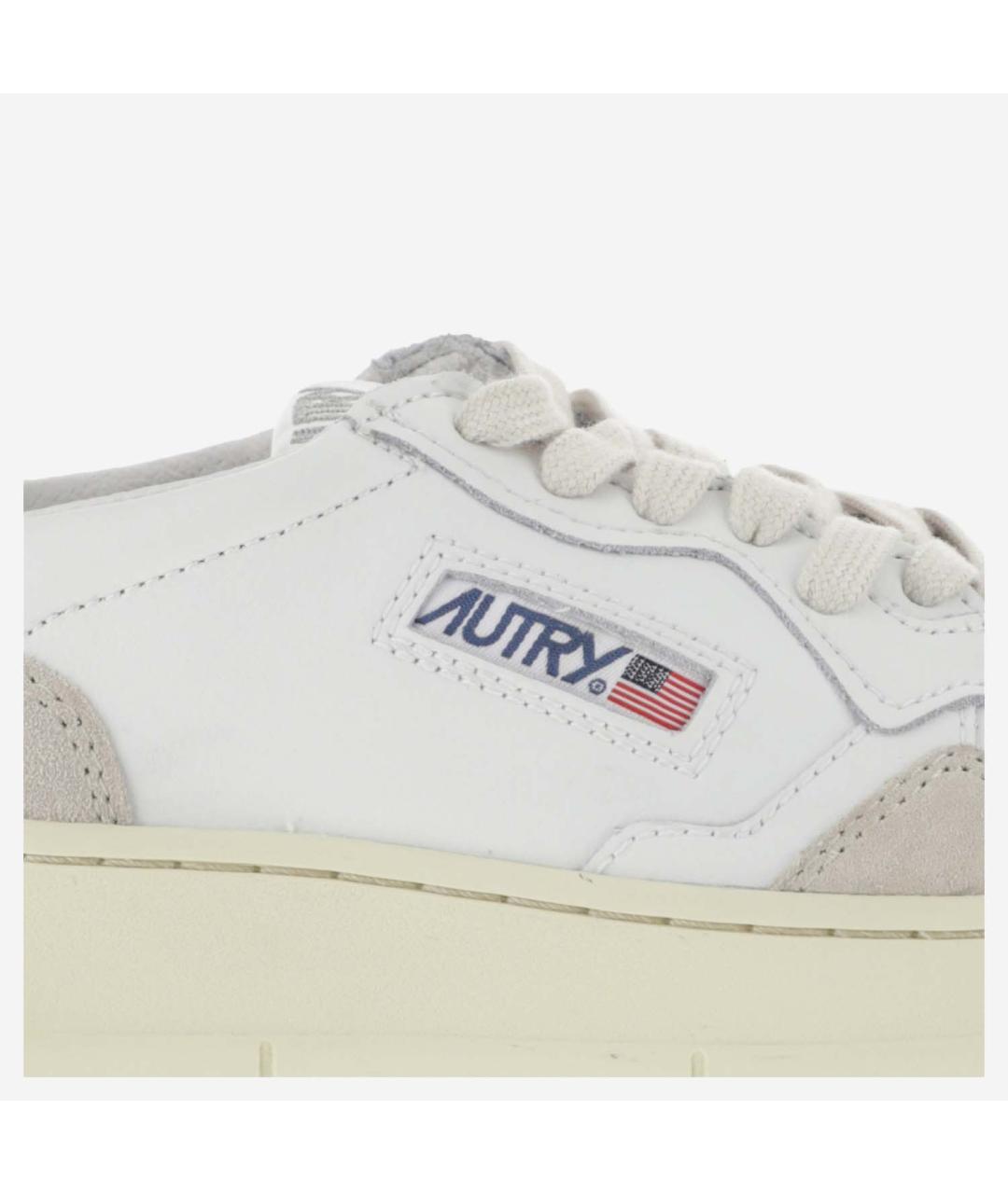 AUTRY Бежевые кожаные кроссовки, фото 5