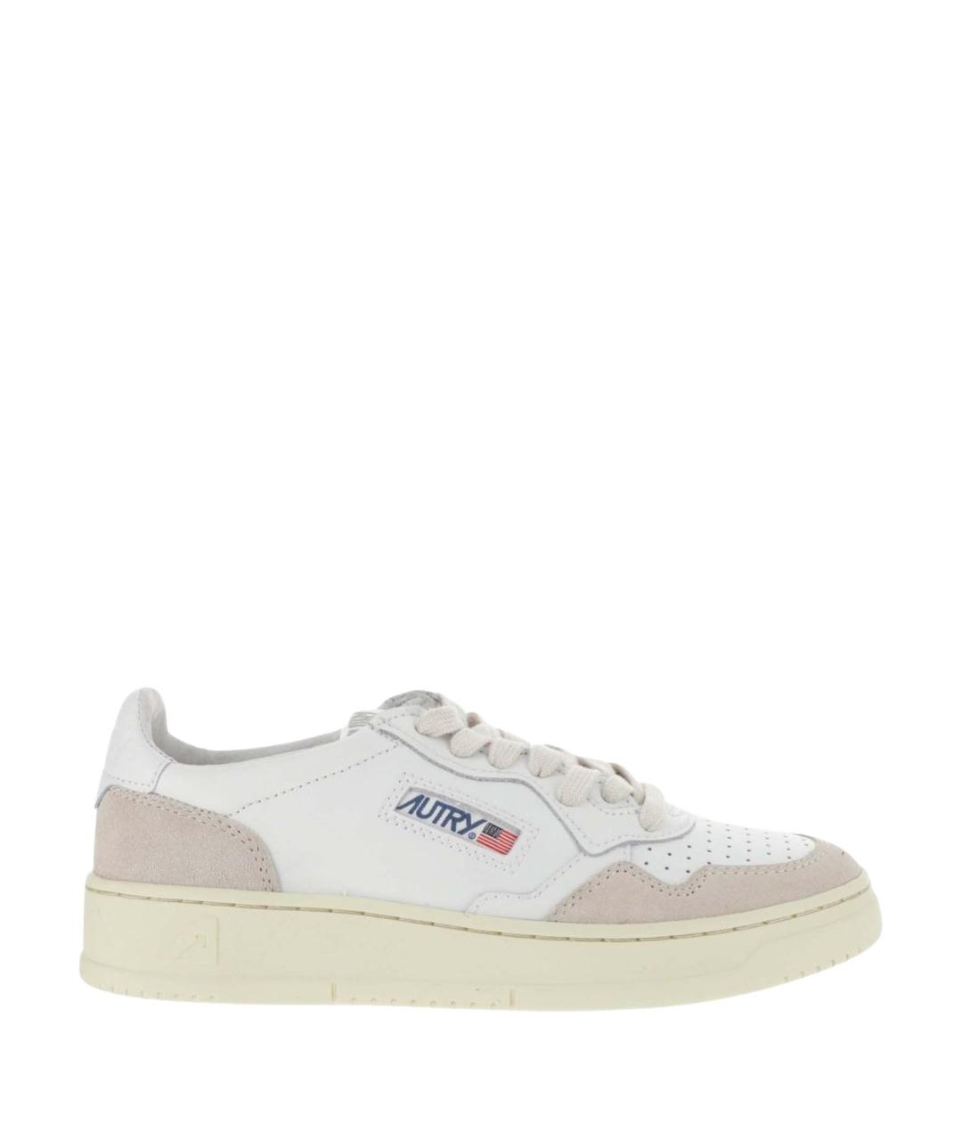 AUTRY Бежевые кожаные кроссовки, фото 1