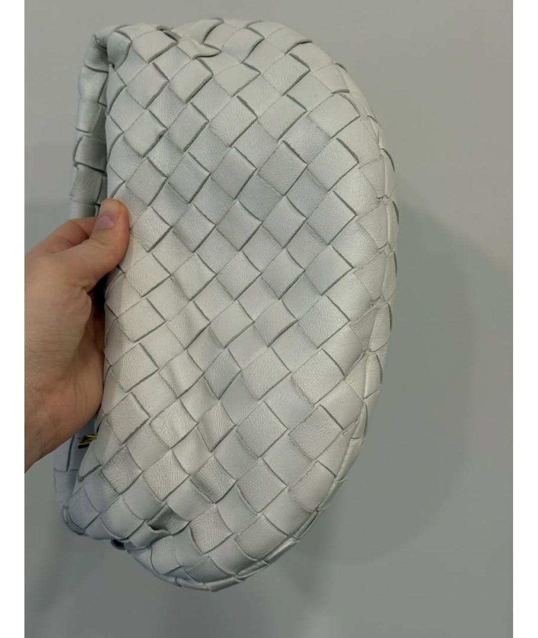BOTTEGA VENETA Белая кожаная сумка с короткими ручками, фото 6
